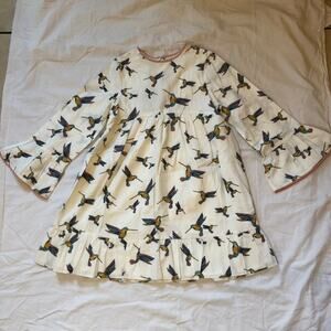 Coco Au Lait NWT White Hummingbird Tiered Pom Pom Dress Size 10